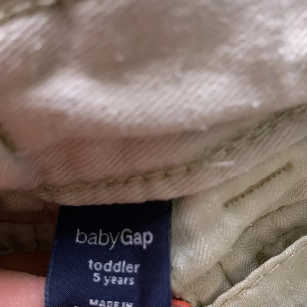 Bundle of two toddler boys casual shorts size 5 kids clothes khaki and blue